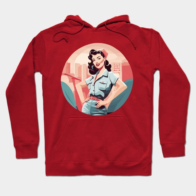 Cobalt Couture Navy Trendsetter Pin Up Girl Hoodie by di-age7